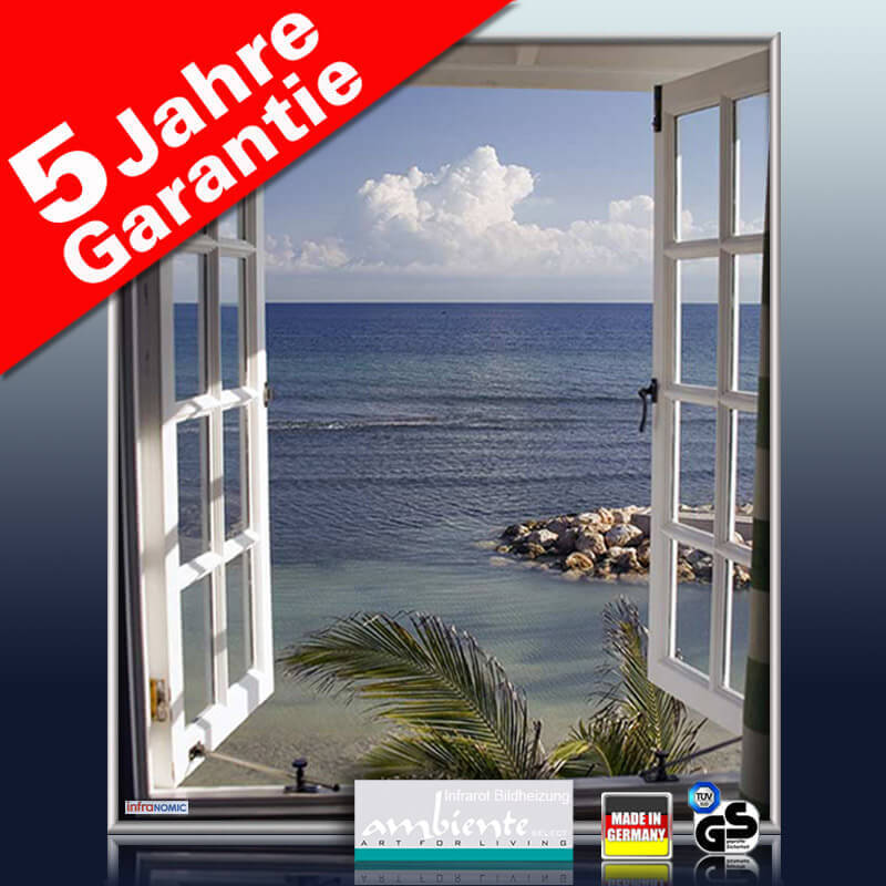 infrarot bildheizung fenster blick aufs meer