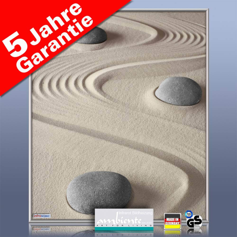 infrarot bildheizung steine im sand format 60 x 70cm