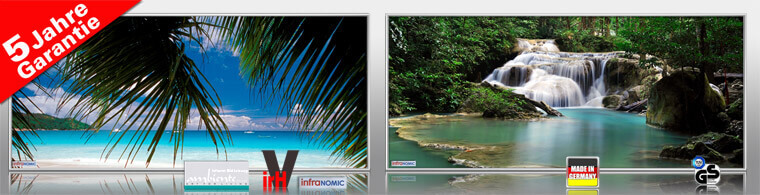 infrarot bildheizung urlaubsfotos strand und palmen und kleiner wasserfall